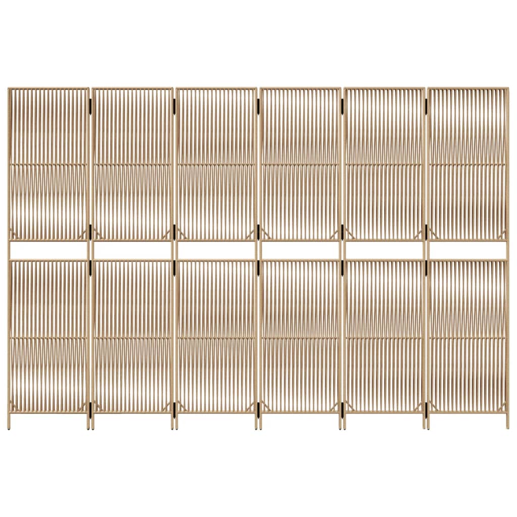 Cloison de séparation 6 panneaux beige résine tressée - XIOS