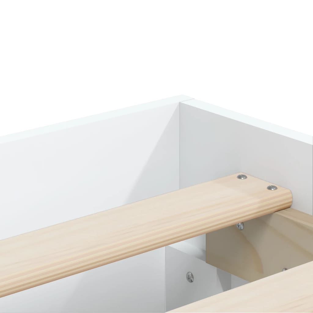 Cadre de lit avec tiroirs sans matelas blanc 200x200 cm - XIOS