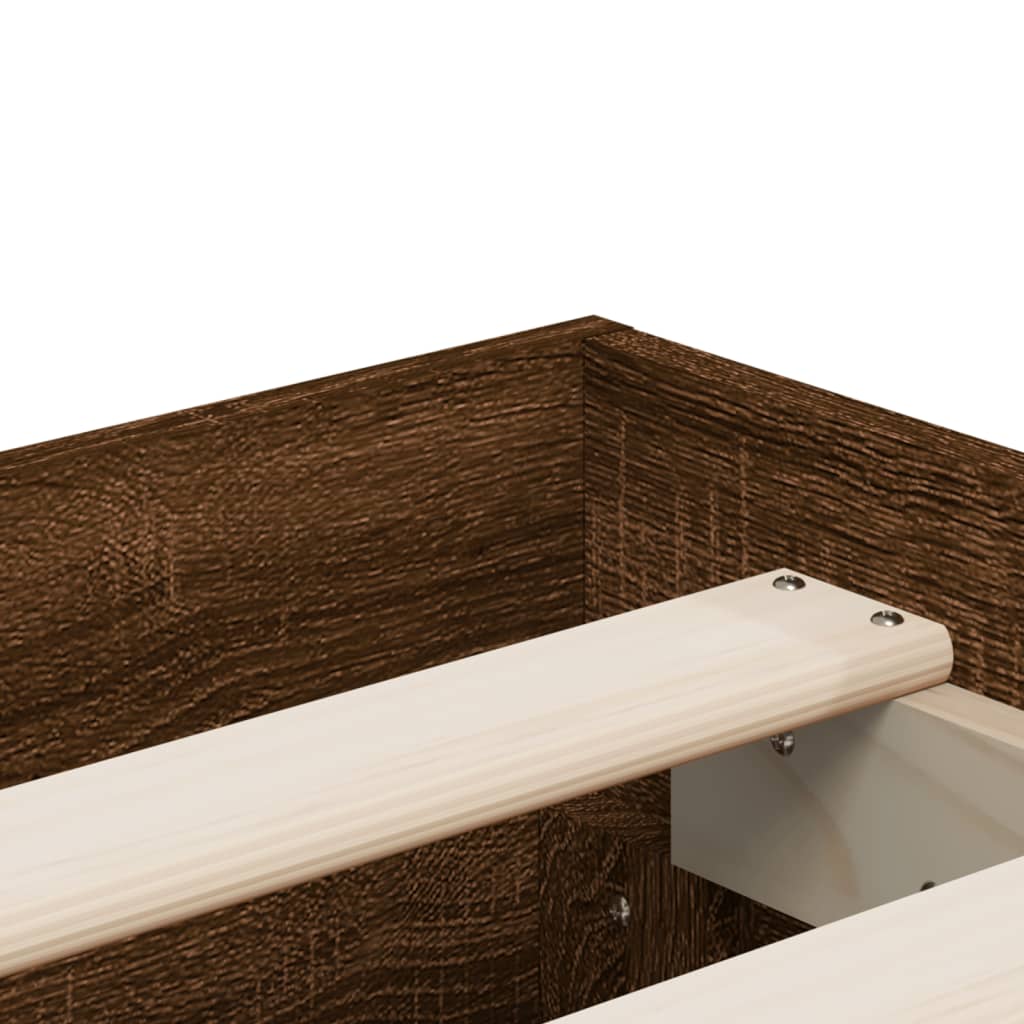 Cadre de lit avec tiroirs sans matelas chêne marron 200x200 cm - XIOS