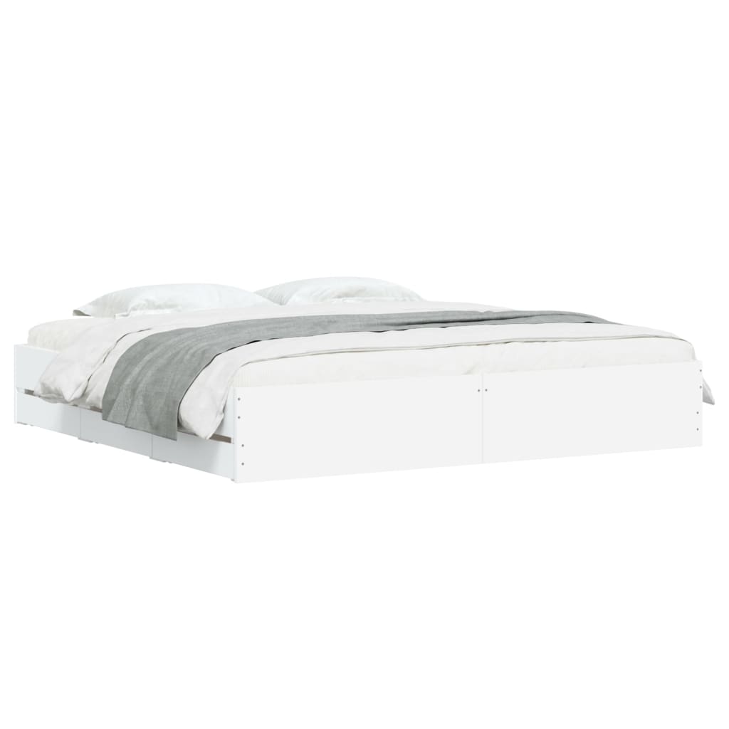 Cadre de lit avec tiroirs sans matelas blanc 160x200 cm - XIOS