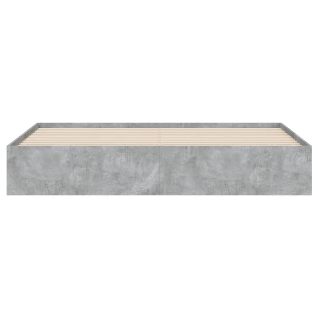 Cadre de lit avec tiroirs sans matelas gris béton 160x200 cm - XIOS