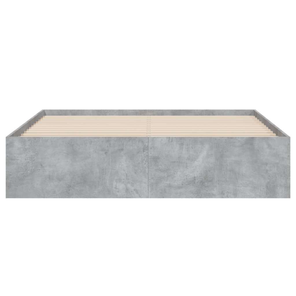 Cadre de lit avec tiroirs sans matelas gris béton 150x200 cm - XIOS