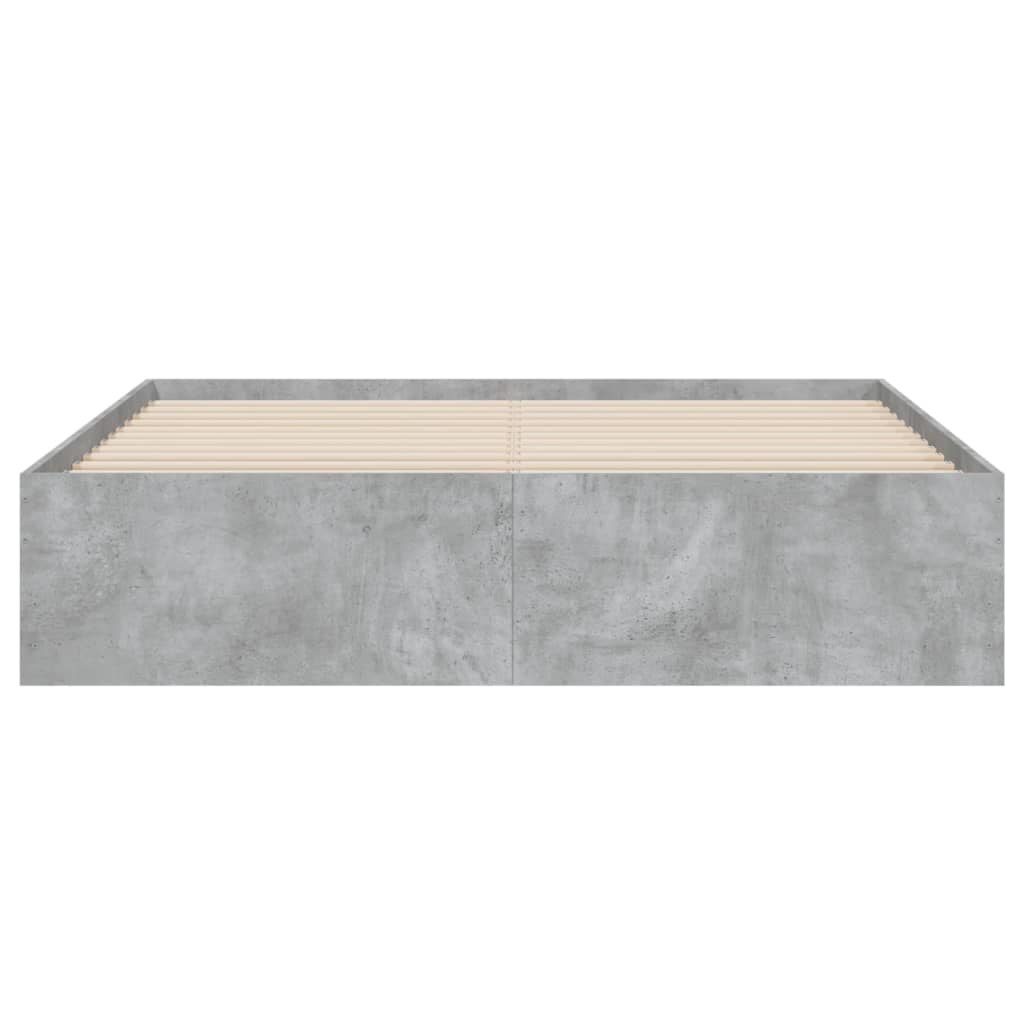Cadre de lit avec tiroirs sans matelas gris béton 140x200 cm - XIOS