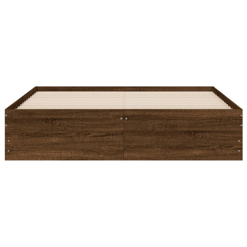 Cadre de lit avec tiroirs sans matelas chêne marron 140x200 cm - XIOS