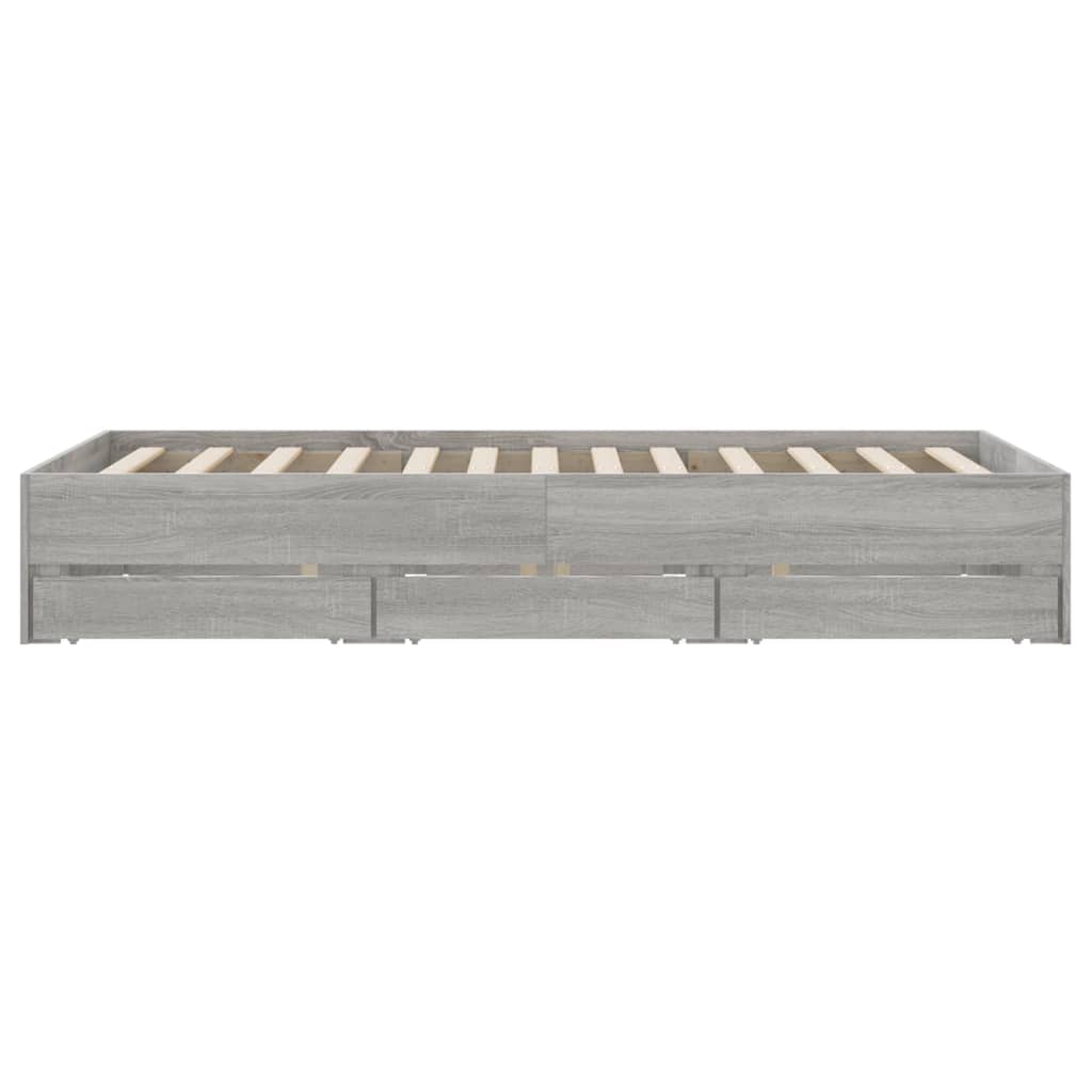 Cadre de lit avec tiroirs sans matelas sonoma gris 120x200 cm - XIOS
