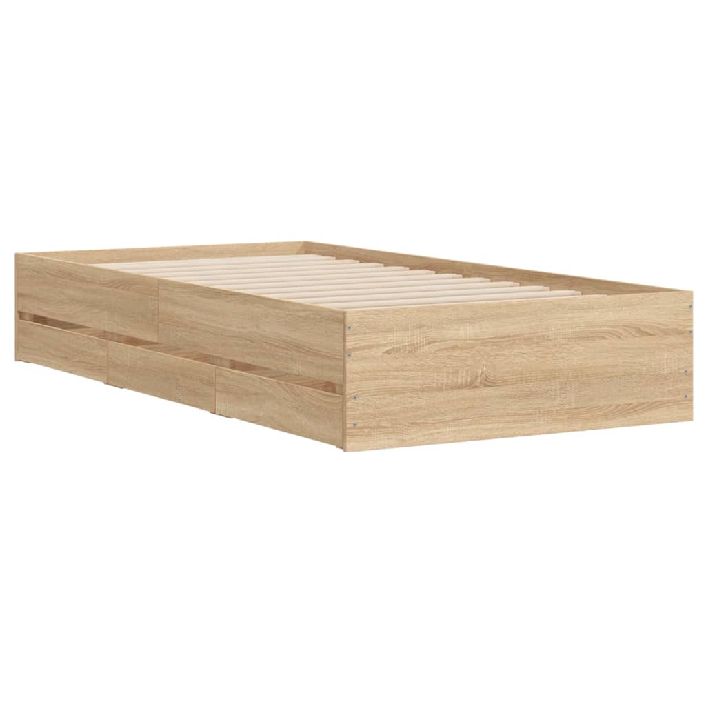 Cadre de lit avec tiroirs sans matelas chêne sonoma 100x200 cm - XIOS