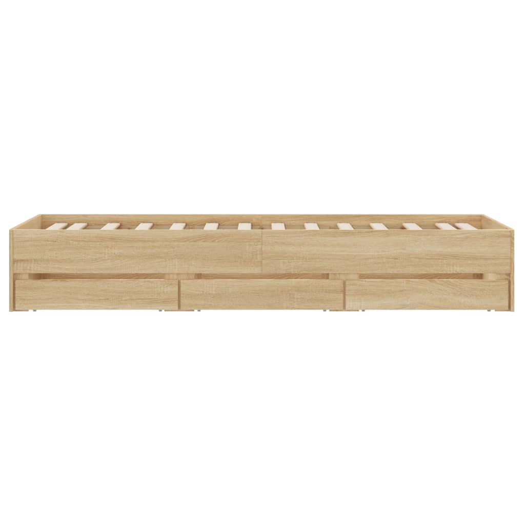 Cadre de lit avec tiroirs sans matelas chêne sonoma 100x200 cm - XIOS