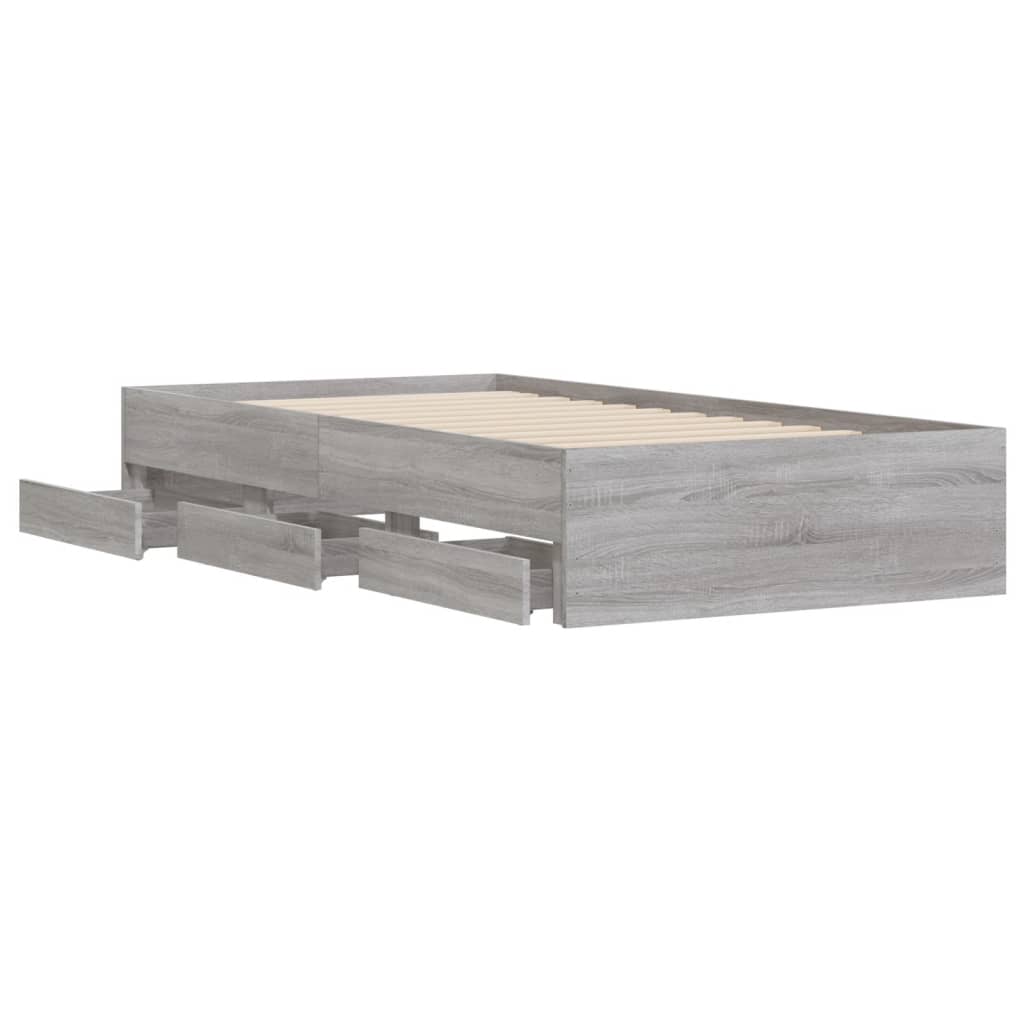 Cadre de lit avec tiroirs sans matelas sonoma gris 100x200 cm - XIOS