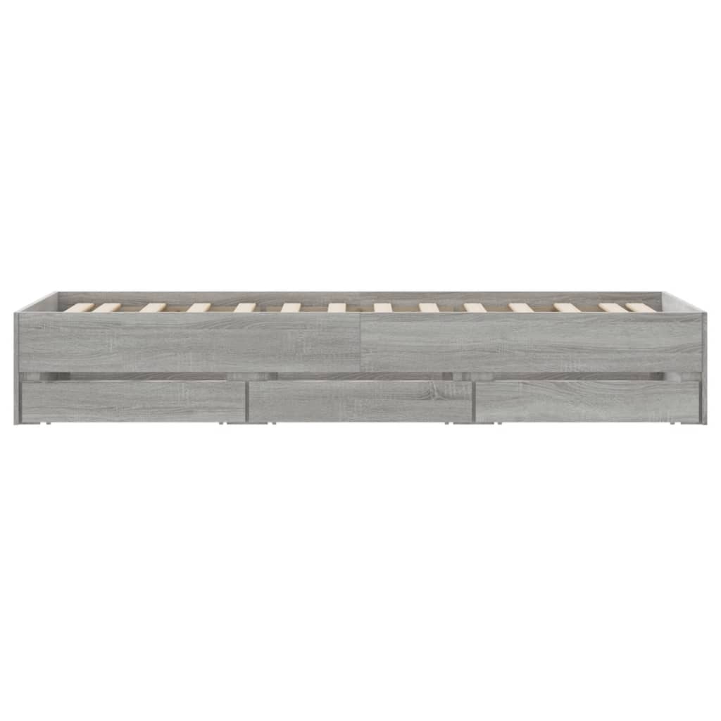 Cadre de lit avec tiroirs sans matelas sonoma gris 100x200 cm - XIOS