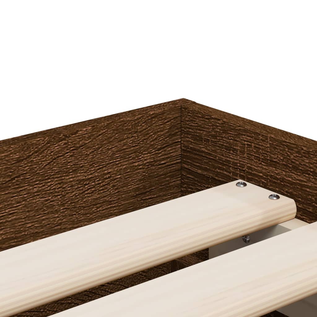 Cadre de lit avec tiroirs sans matelas chêne marron 100x200 cm - XIOS