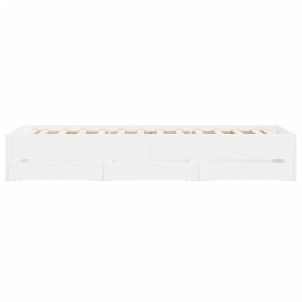 Cadre de lit avec tiroirs sans matelas blanc 90x200 cm - XIOS