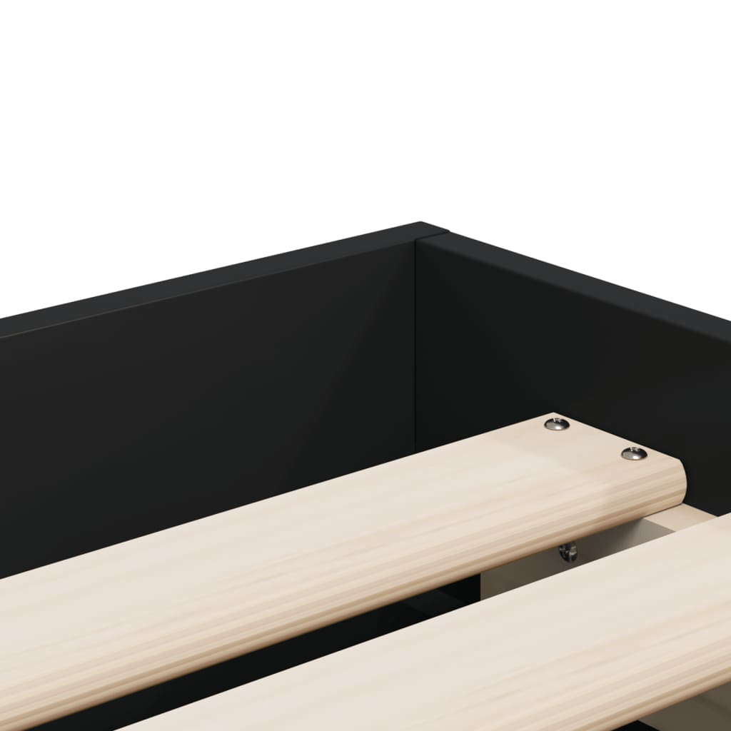 Cadre de lit avec tiroirs sans matelas noir 90x200 cm - XIOS
