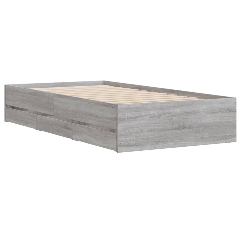 Cadre de lit avec tiroirs sans matelas sonoma gris 90x200 cm - XIOS