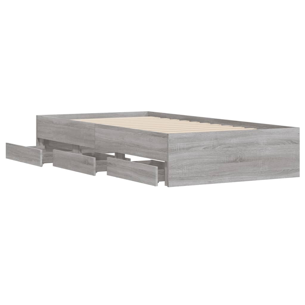 Cadre de lit avec tiroirs sans matelas sonoma gris 90x200 cm - XIOS