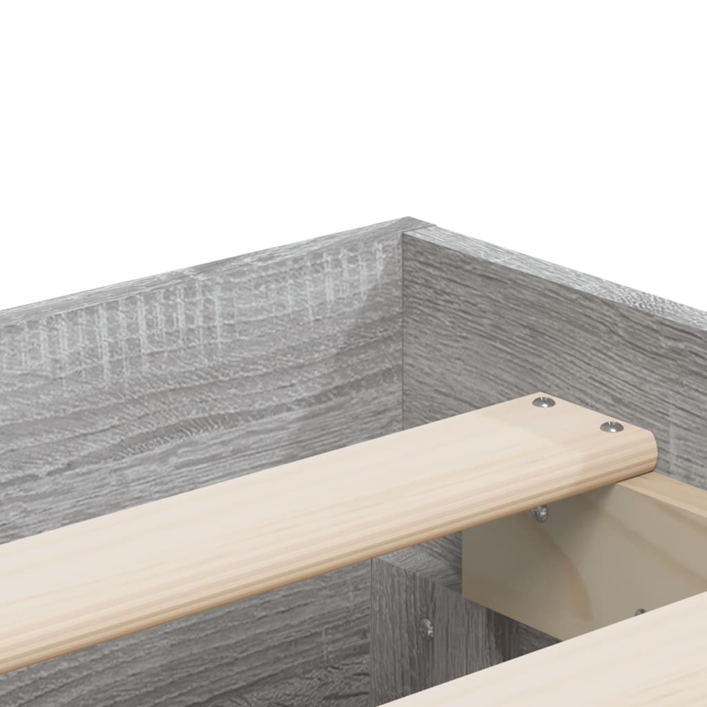 Cadre de lit avec tiroirs sans matelas sonoma gris 140x190 cm - XIOS