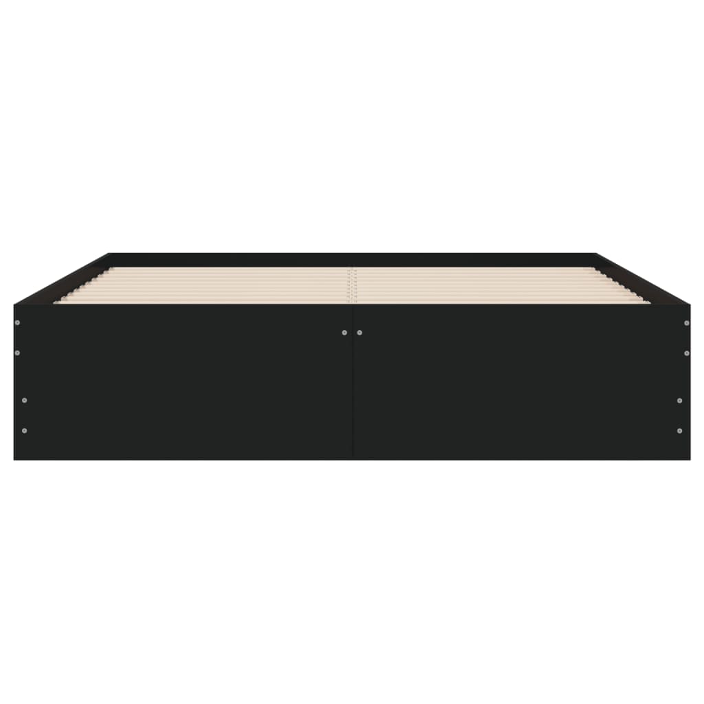 Cadre de lit avec tiroirs sans matelas noir 135x190 cm - XIOS