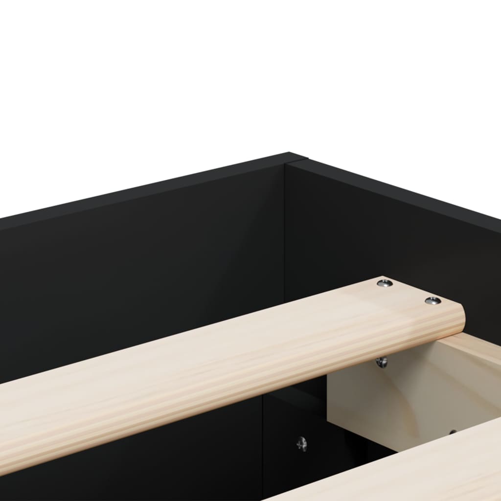 Cadre de lit avec tiroirs sans matelas noir 135x190 cm - XIOS