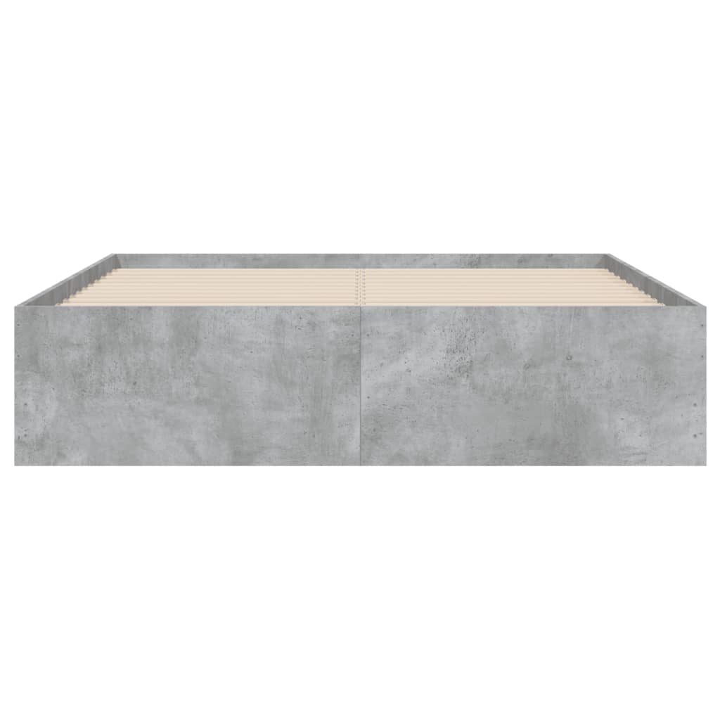 Cadre de lit avec tiroirs sans matelas gris béton 135x190 cm - XIOS