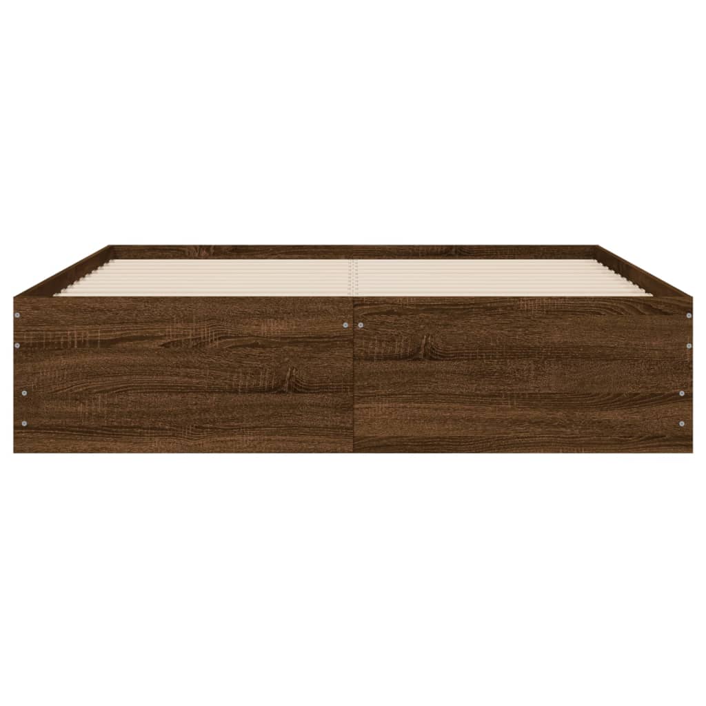 Cadre de lit avec tiroirs sans matelas chêne marron 135x190 cm - XIOS