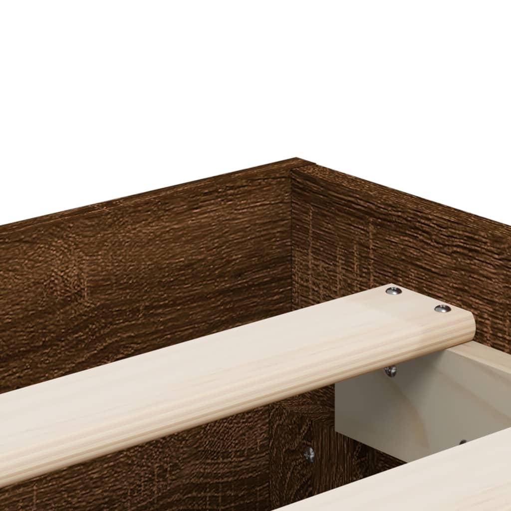 Cadre de lit avec tiroirs sans matelas chêne marron 135x190 cm - XIOS
