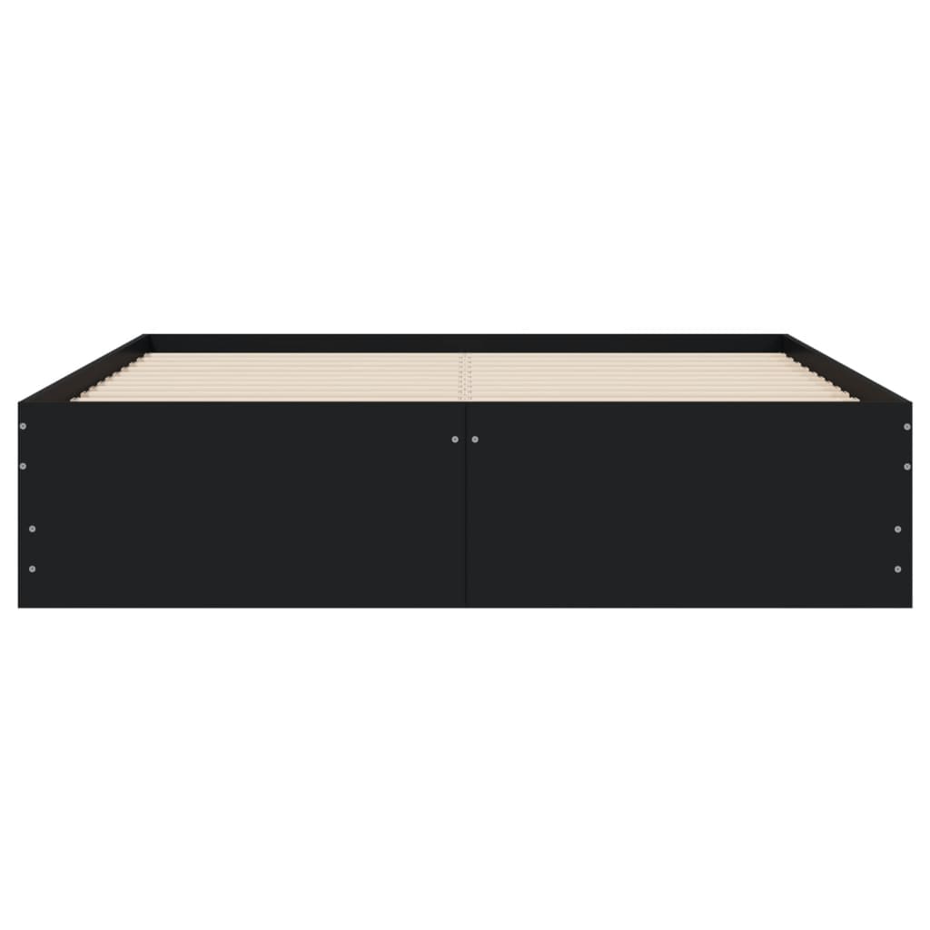 Cadre de lit avec tiroirs sans matelas noir 120x190 cm - XIOS