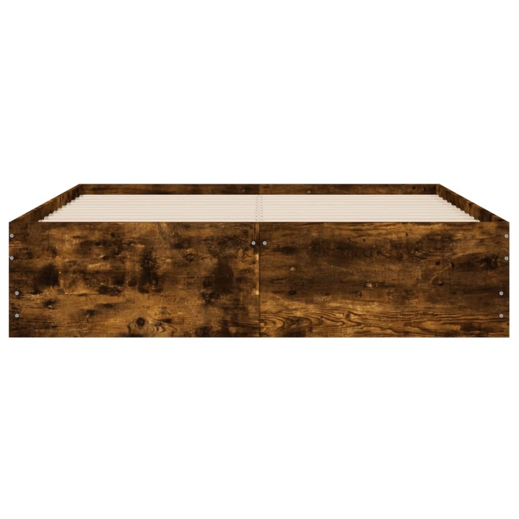 Cadre de lit avec tiroirs sans matelas chêne fumé 120x190 cm - XIOS