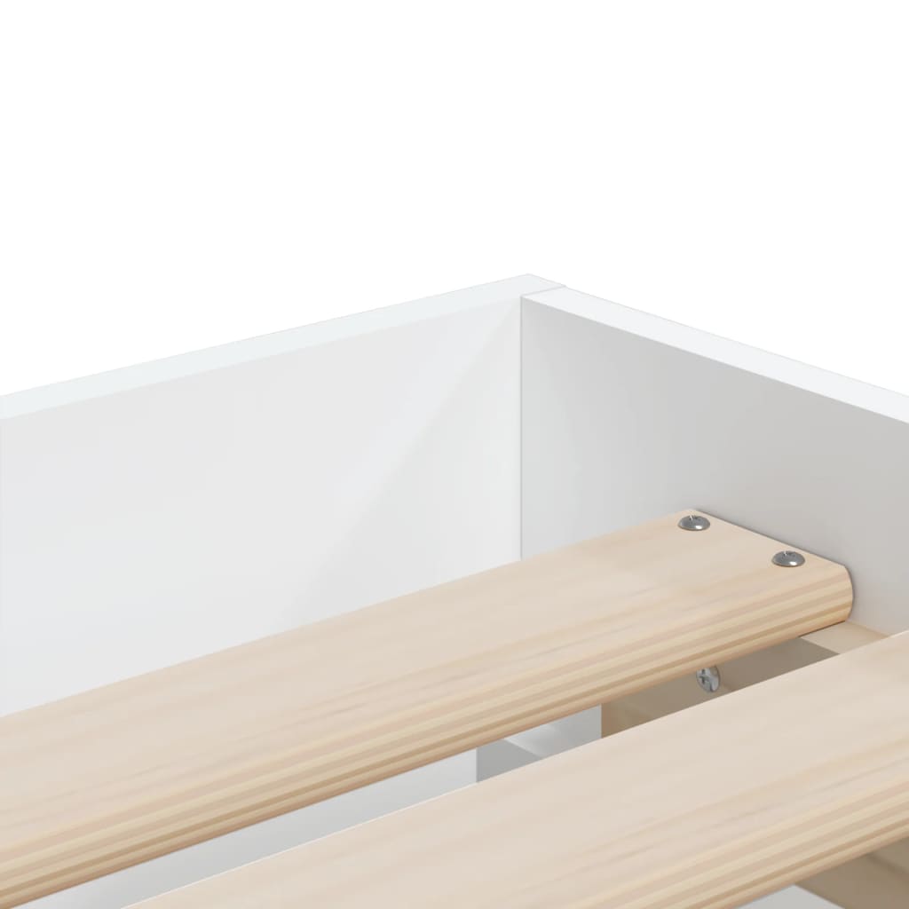 Cadre de lit avec tiroirs sans matelas blanc 90x190 cm - XIOS