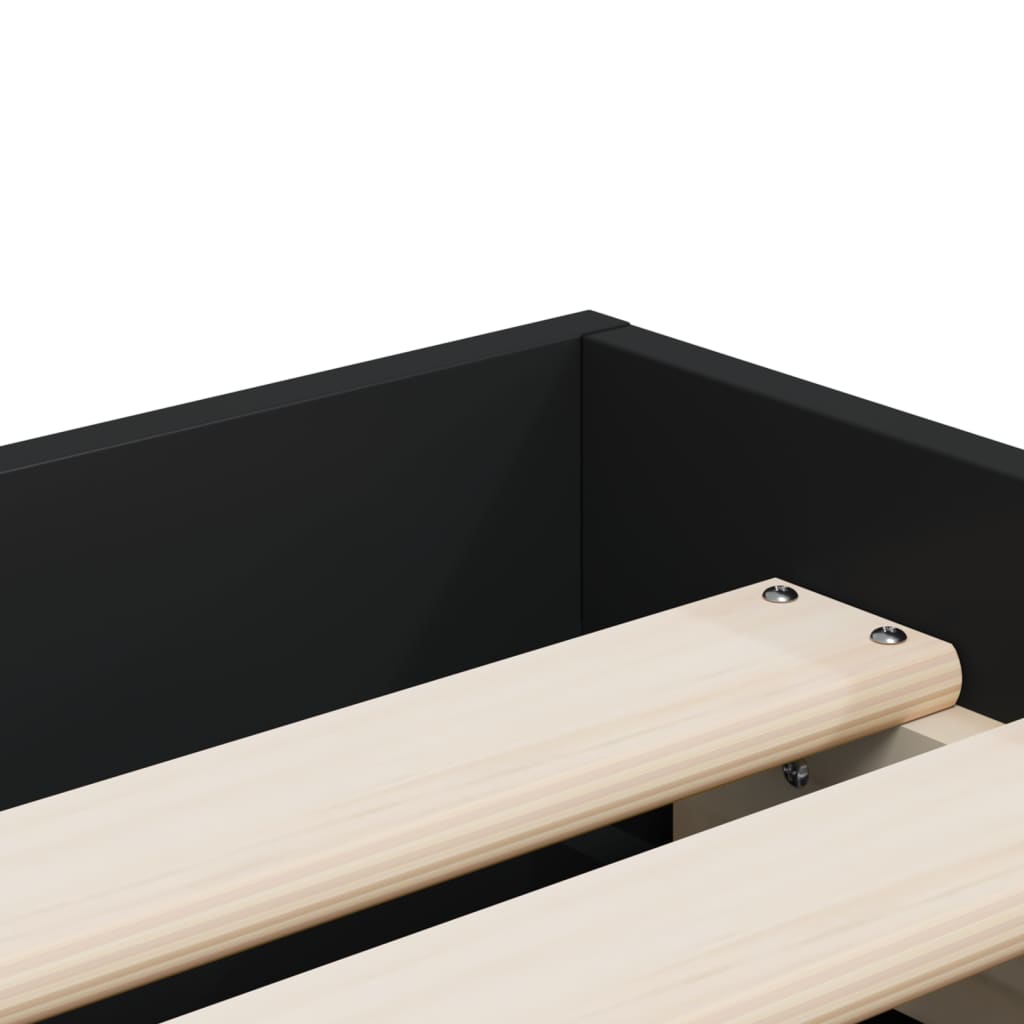 Cadre de lit avec tiroirs sans matelas noir 90x190 cm - XIOS
