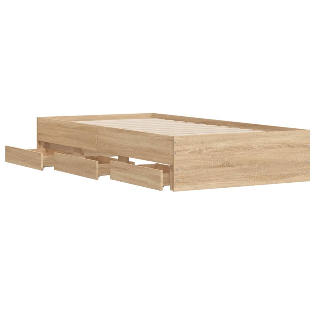 Cadre de lit avec tiroirs sans matelas chêne sonoma 90x190 cm - XIOS