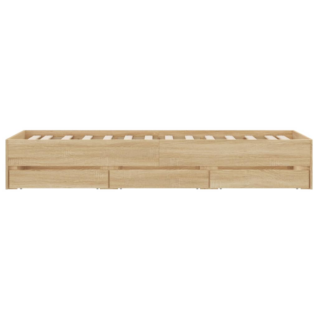 Cadre de lit avec tiroirs sans matelas chêne sonoma 90x190 cm - XIOS