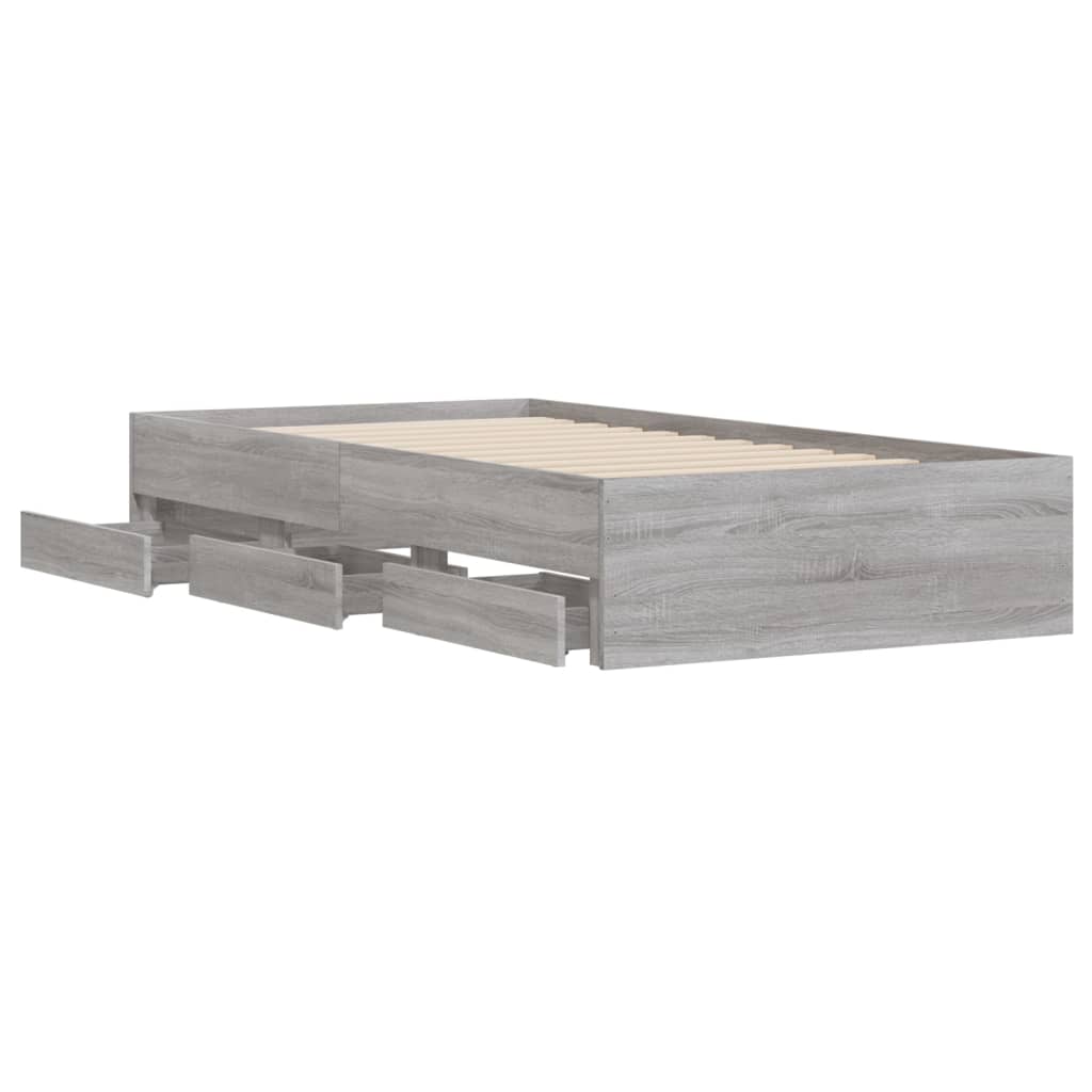 Cadre de lit avec tiroirs sans matelas sonoma gris 90x190 cm - XIOS