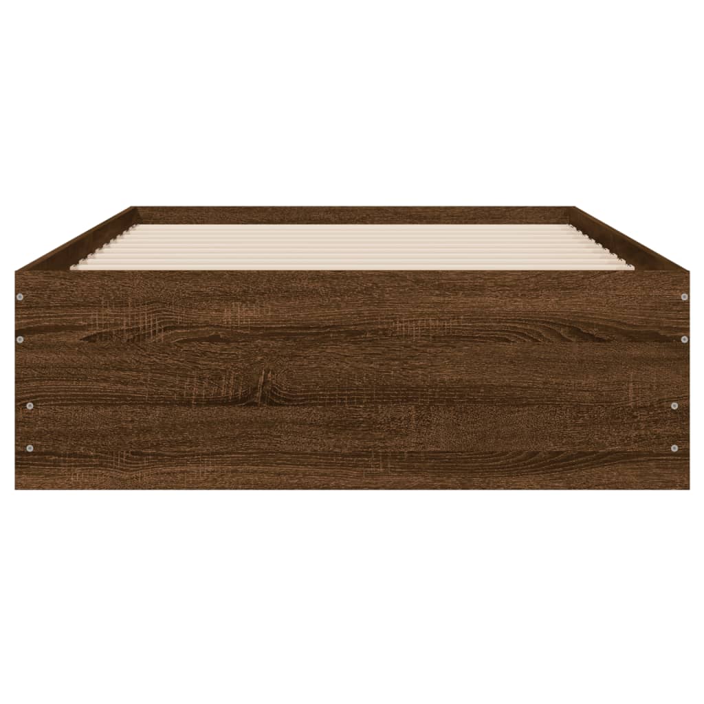 Cadre de lit avec tiroirs sans matelas chêne marron 90x190 cm - XIOS