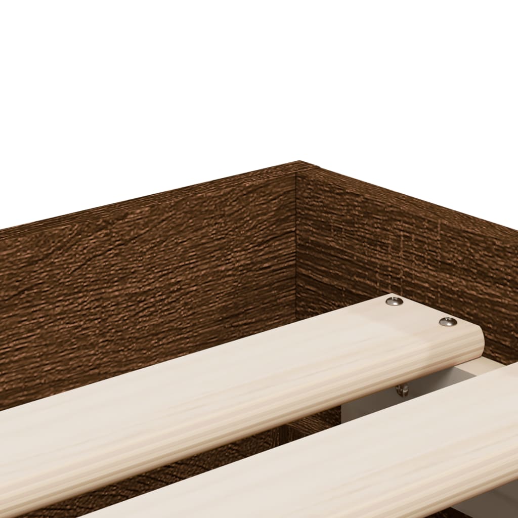 Cadre de lit avec tiroirs sans matelas chêne marron 90x190 cm - XIOS