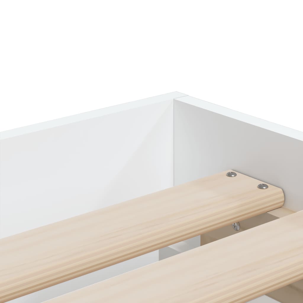 Cadre de lit avec tiroirs sans matelas blanc 75x190 cm - XIOS