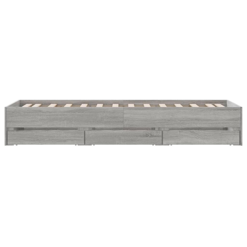 Cadre de lit avec tiroirs sans matelas sonoma gris 75x190 cm - XIOS