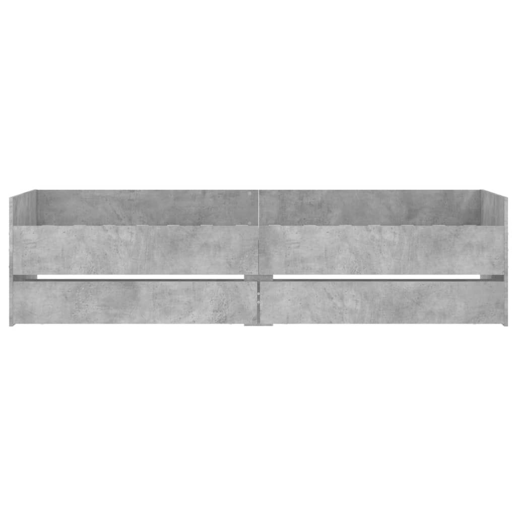 Cadre de lit avec tiroirs sans matelas gris béton 100x200 cm - XIOS