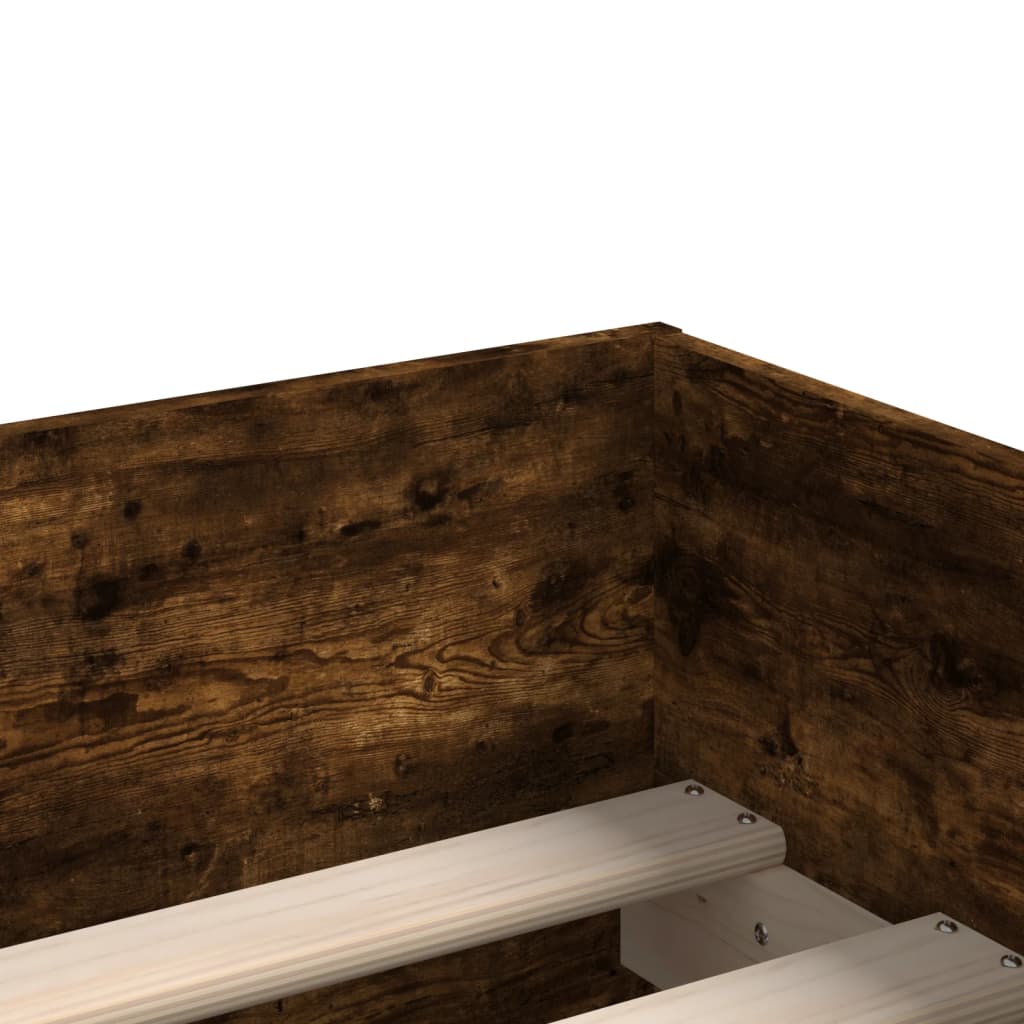 Cadre de lit avec tiroirs sans matelas chêne fumé 90x190 cm - XIOS