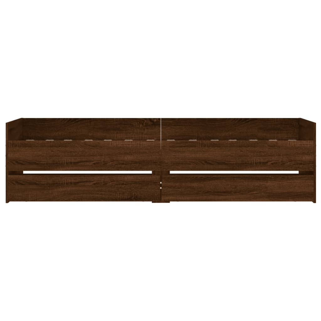 Cadre de lit avec tiroirs sans matelas chêne marron 90x190 cm - XIOS