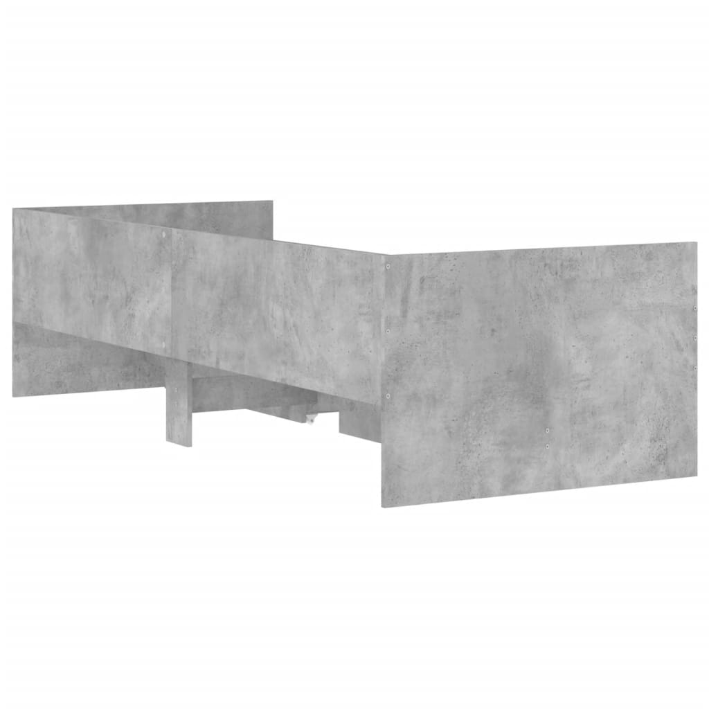 Cadre de lit sans matelas gris béton 75x190 cm - XIOS