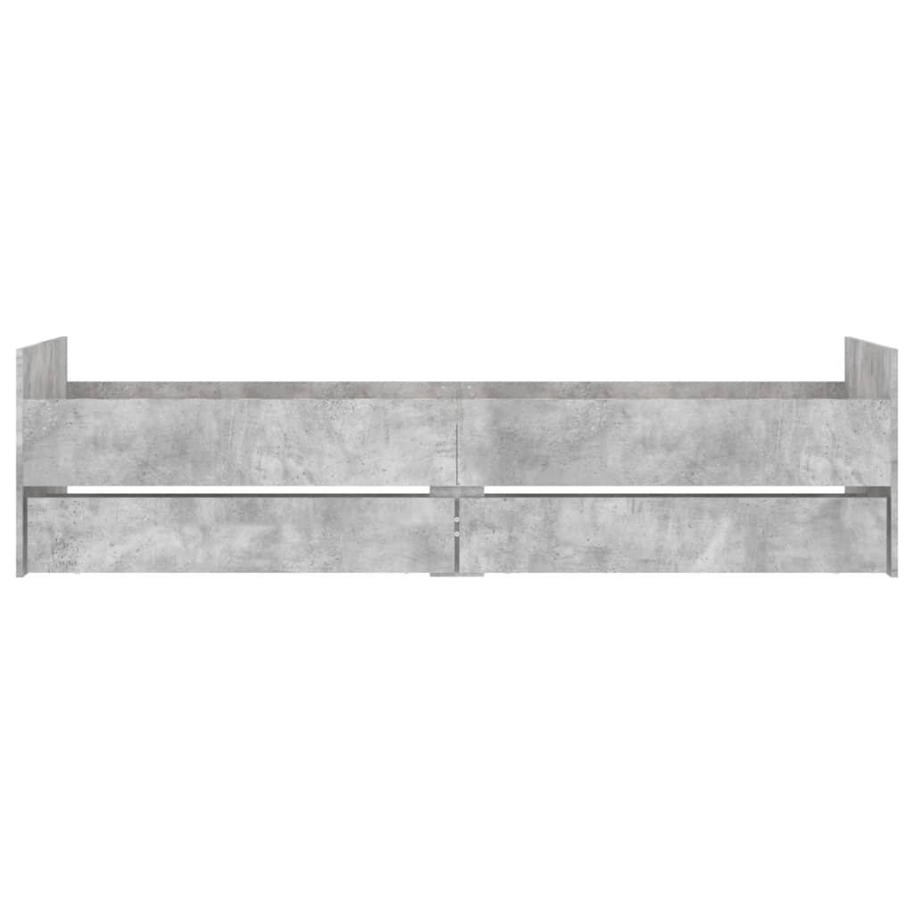 Cadre de lit avec tiroirs sans matelas gris béton 100x200 cm - XIOS