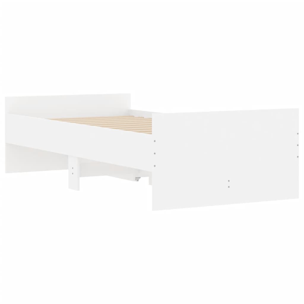 Cadre de lit avec tiroirs sans matelas blanc 90x200 cm - XIOS