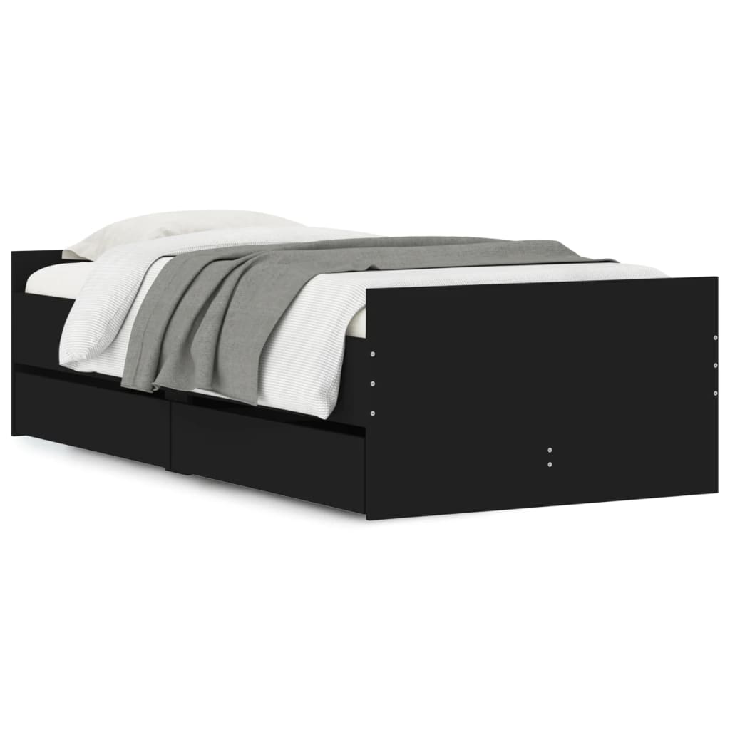 Cadre de lit sans matelas noir 75x190 cm - XIOS