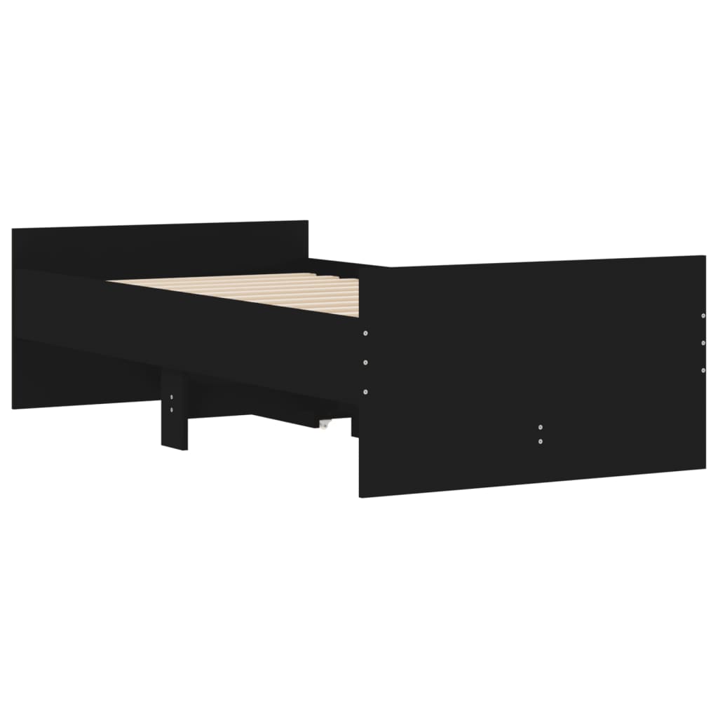 Cadre de lit sans matelas noir 75x190 cm - XIOS