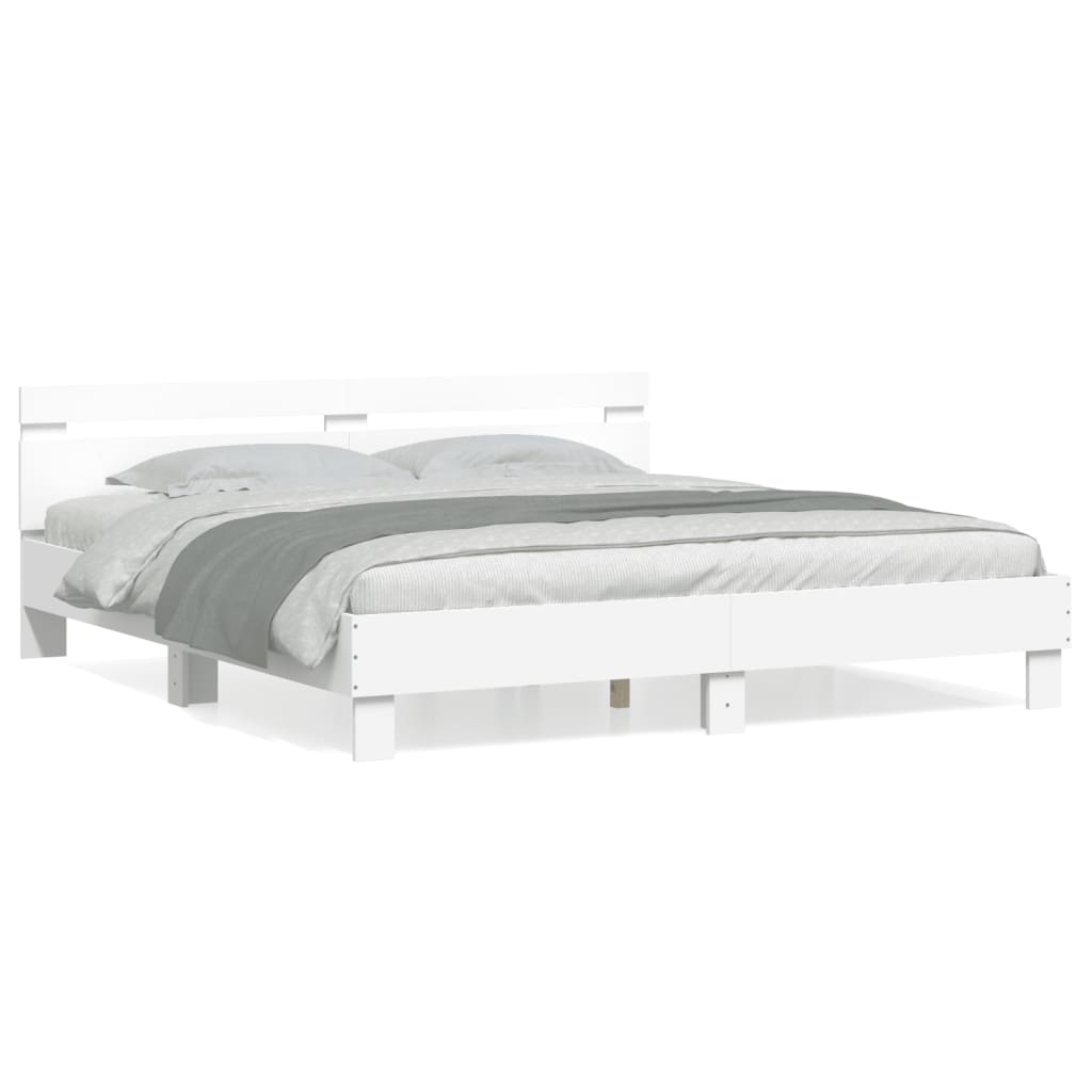 Cadre de lit sans matelas blanc 200x200 cm - XIOS