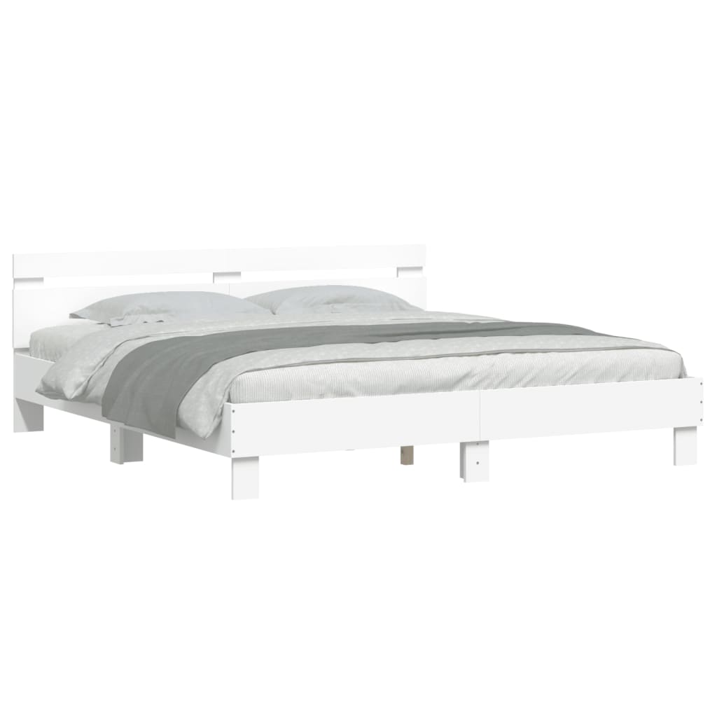 Cadre de lit sans matelas blanc 200x200 cm - XIOS