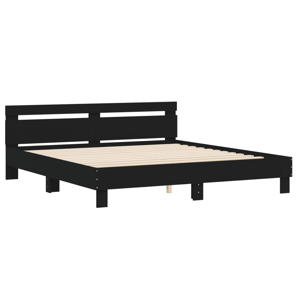 Cadre de lit sans matelas noir 200x200 cm - XIOS
