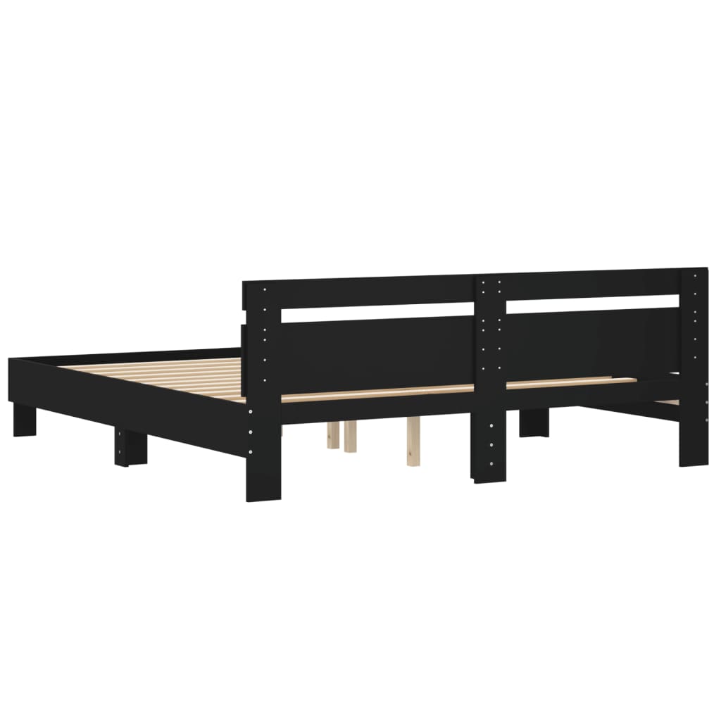 Cadre de lit sans matelas noir 200x200 cm - XIOS