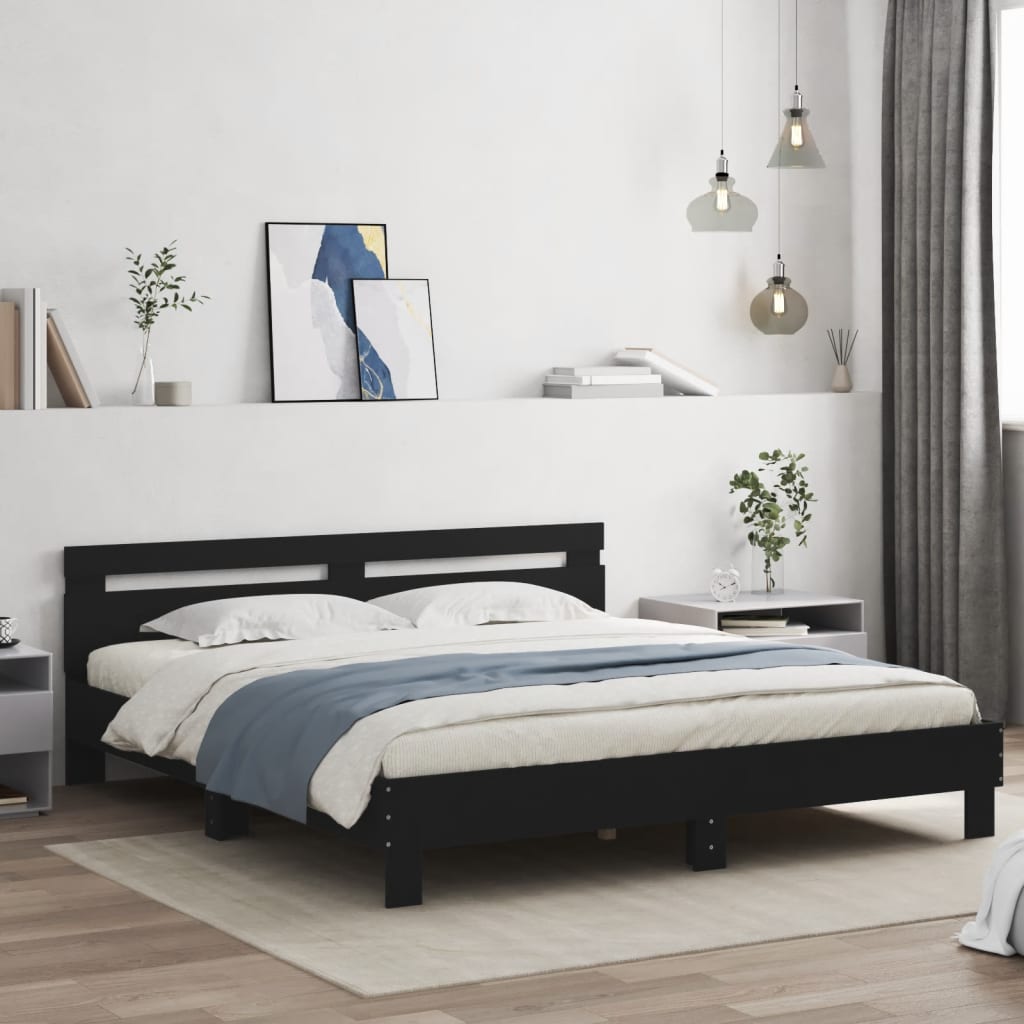 Cadre de lit sans matelas noir 200x200 cm - XIOS