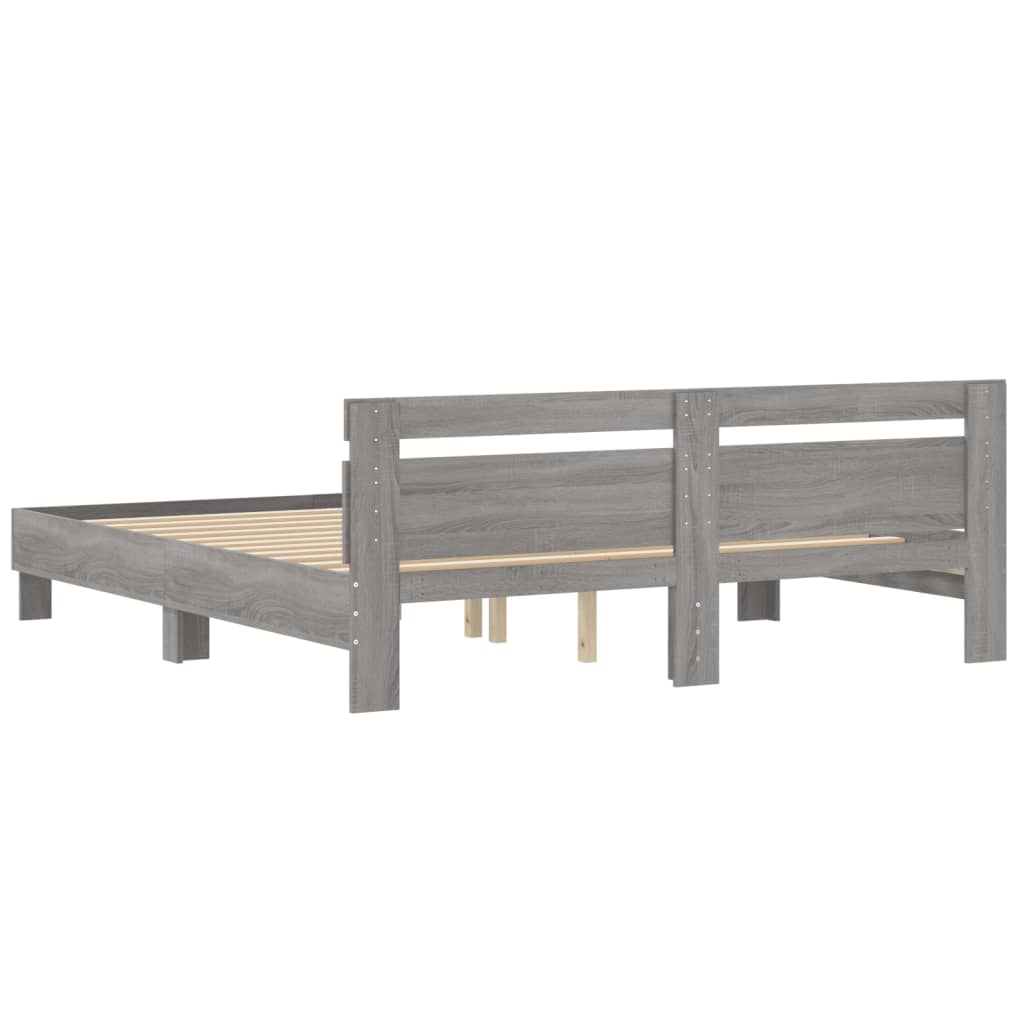 Cadre de lit sans matelas sonoma gris 200x200 cm - XIOS