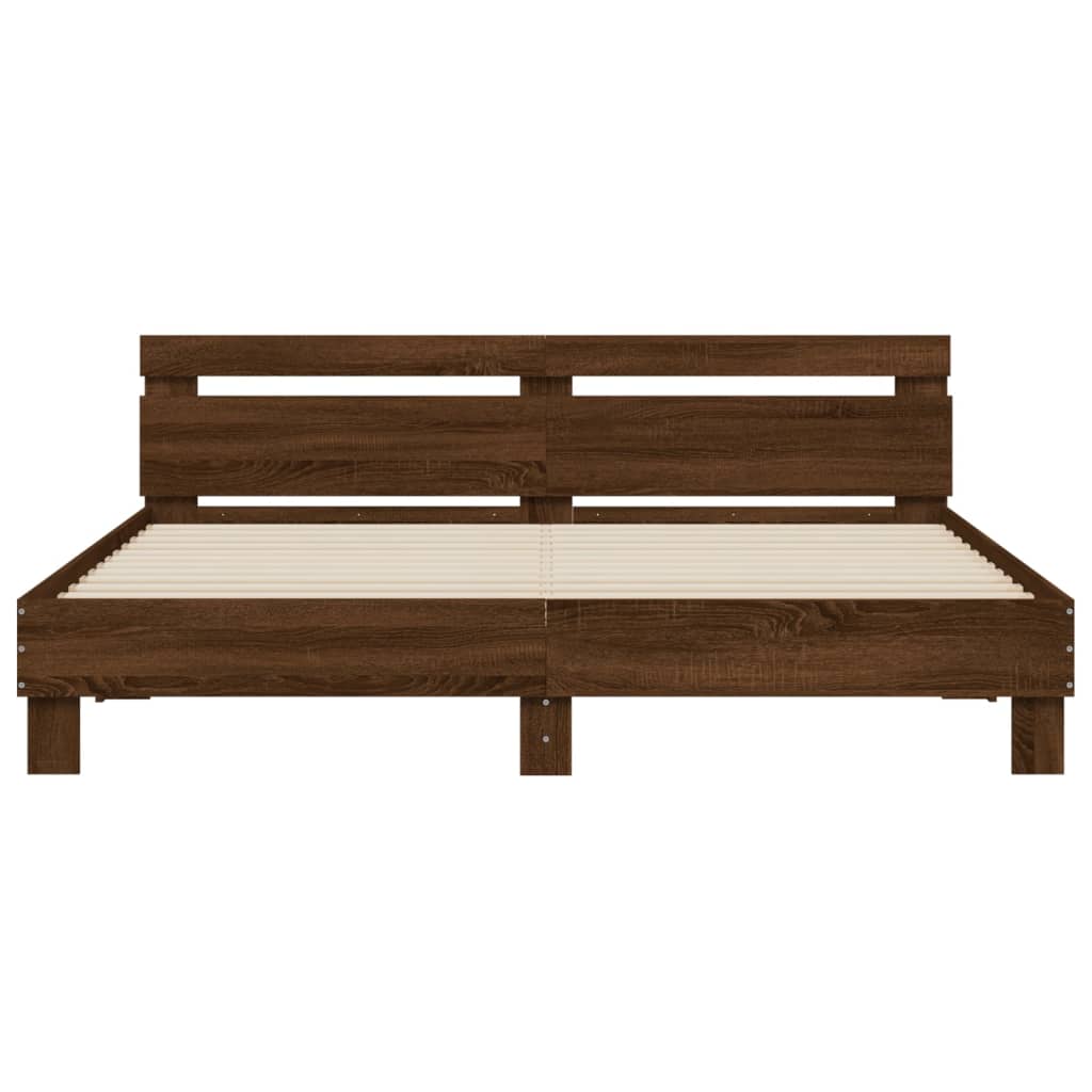 Cadre de lit sans matelas chêne marron 200x200 cm - XIOS